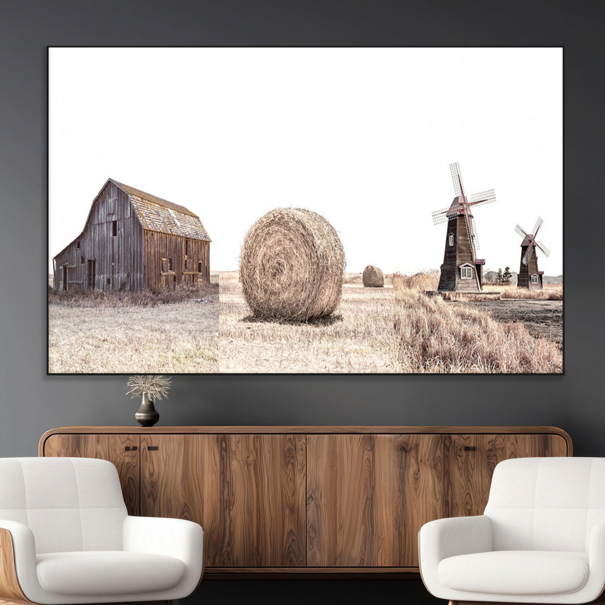 Farm Prints Set, Set of 3 Farmhouse Wall Art, Country House