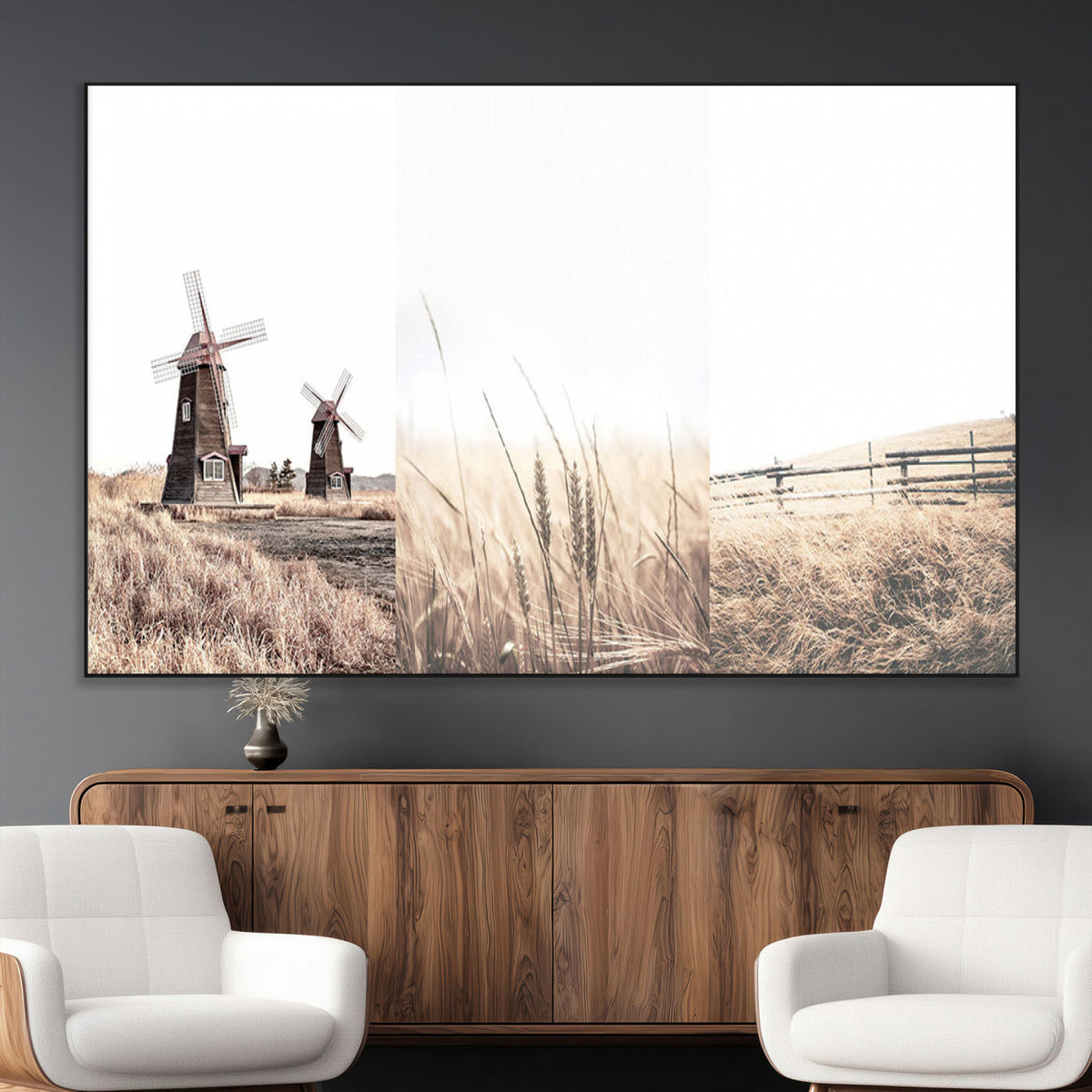 Farm Prints Set, Farmhouse Wall Art Canvas, Country House