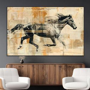 Chines Style Running Horse Western Wall Art | Farmhouse Wall