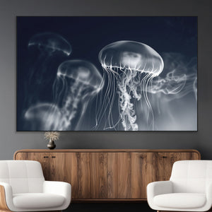 Jellyfish Wall Art Canvas Print, Modern Abstract Jellyfish