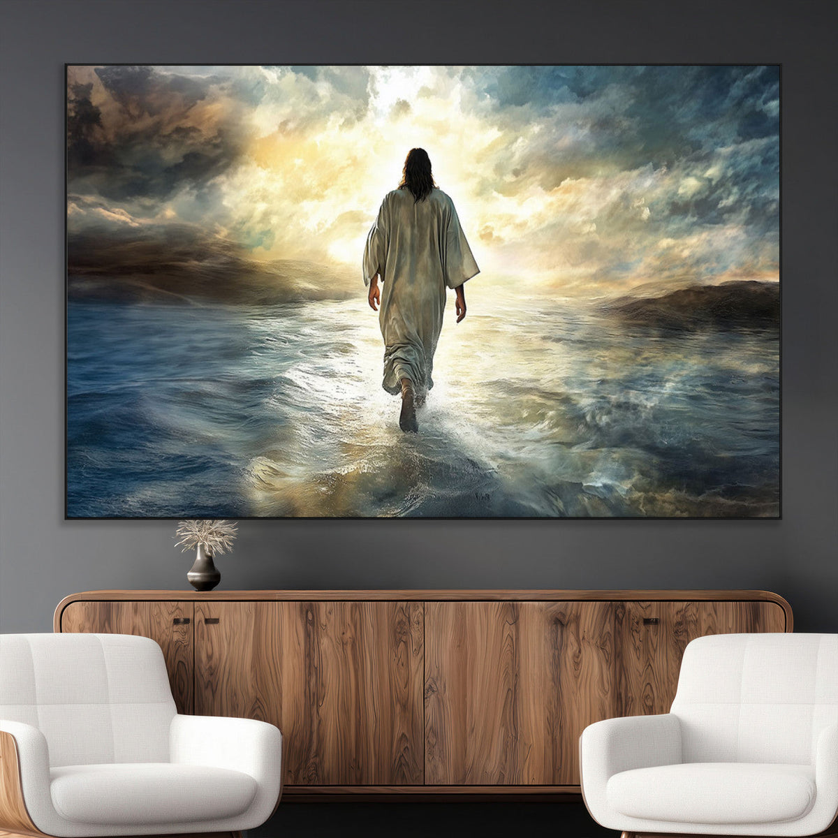 Jesus Walking on Water Wall Art | Canvas Print | Ready to