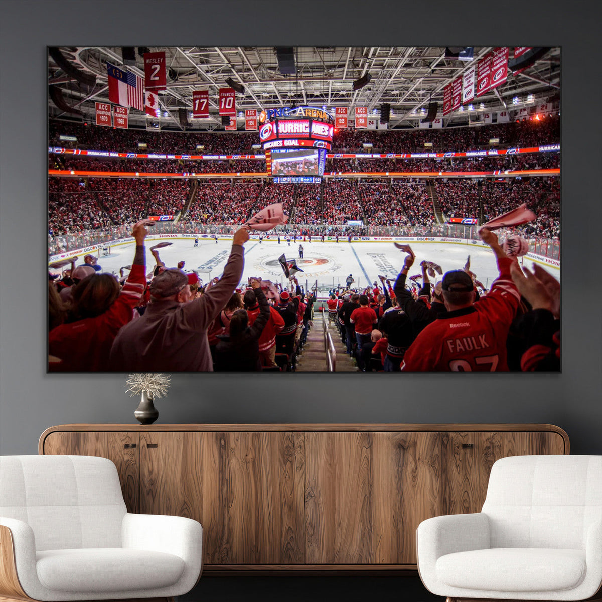 Carolina Hurricanes Ice Hockey Stadium Wall Art, Carolina