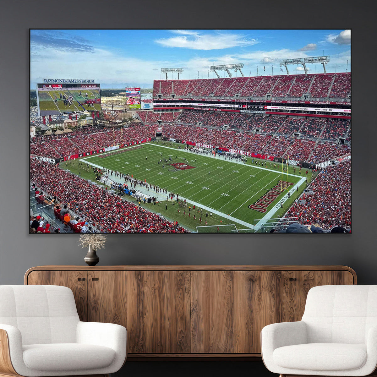 Florida Tampa Raymond James Stadium Wall Art Canvas Print -