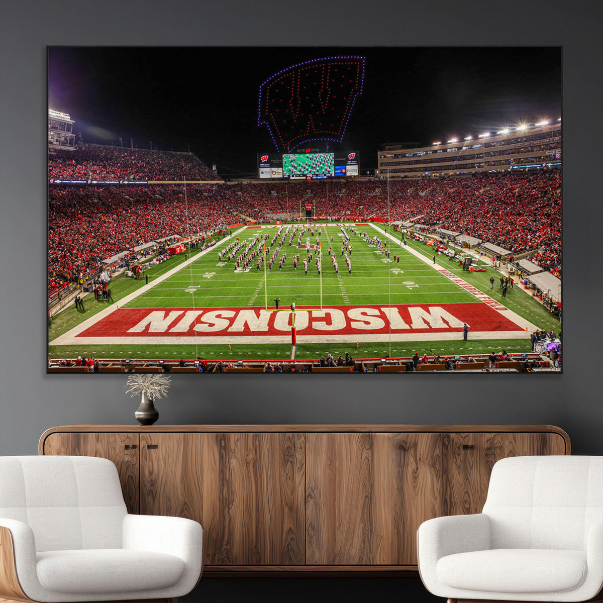 Wisconsin Badgers Football Team Print Canvas- Madison Camp