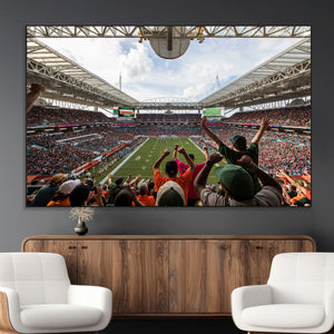 Miami Hurricanes Football Team Wall Art Print - Miami Hard
