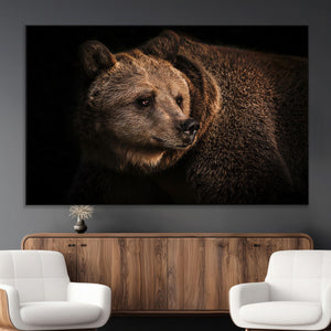 Wild Grizzly 399 Bear Canvas Wall Art Print, Bear Animal