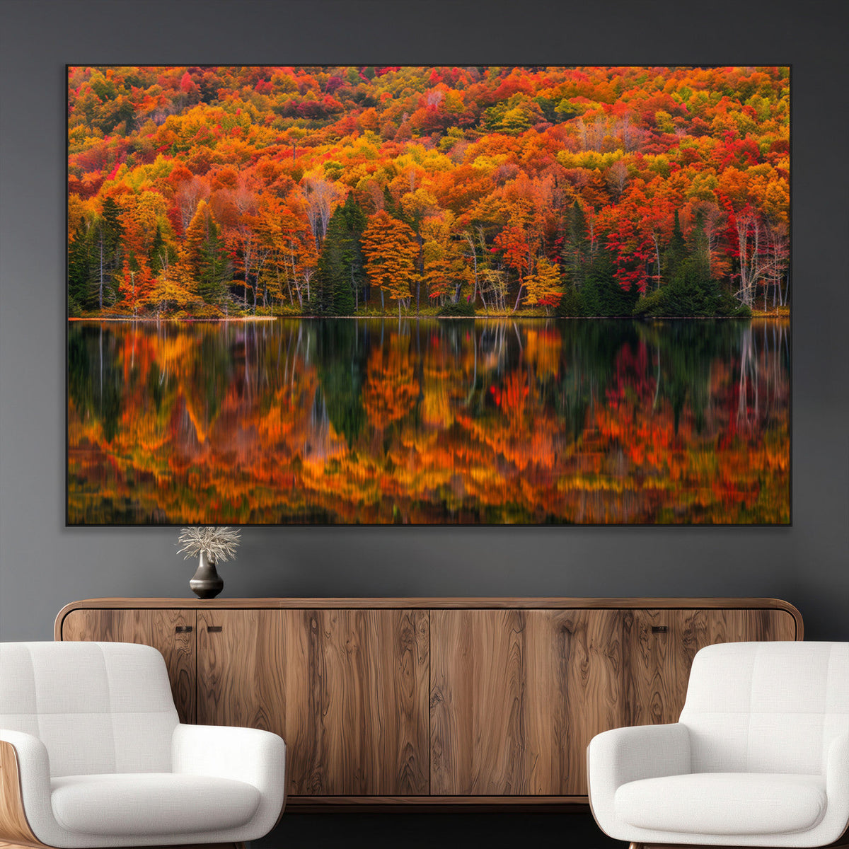 Fall Foliage Wall Art - Autumn Reflection Canvas Print,