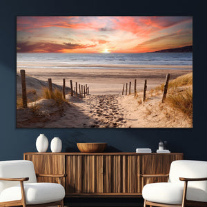 Sunset on the Sea Wall Art Canvas Print