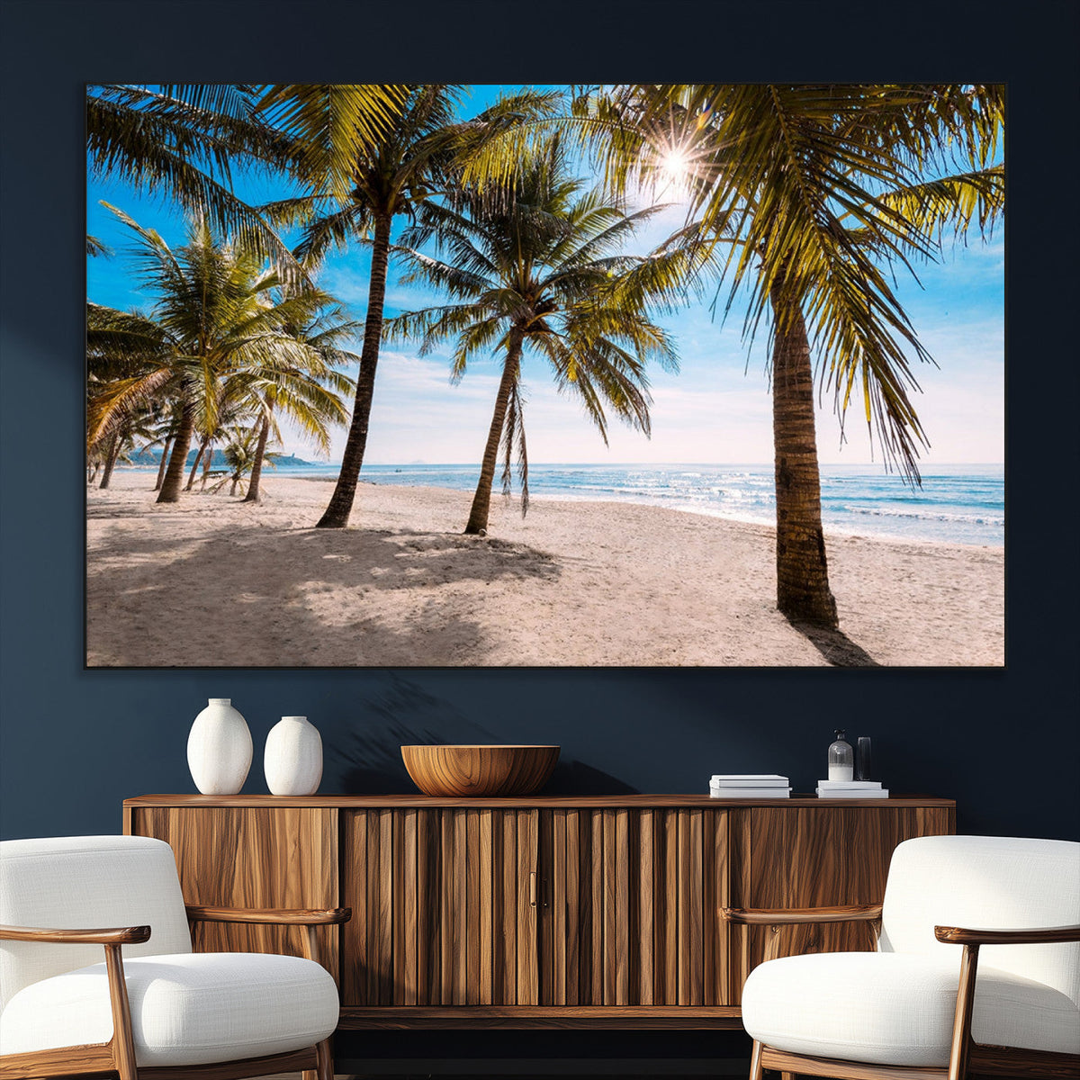 Palm Beach Tropical Island Wall Art Canvas Print