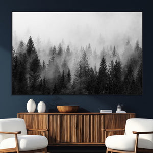 Fogy Forest Canvas Wall Art Print - Mountain Wall Art with