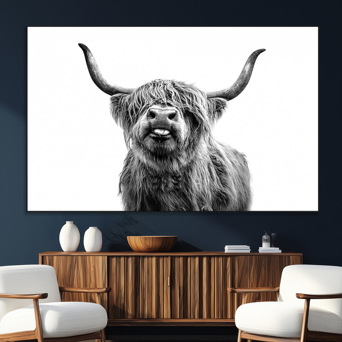 Fanny Scottish Highland Cow Cattle Art Print Farmhouse Wall