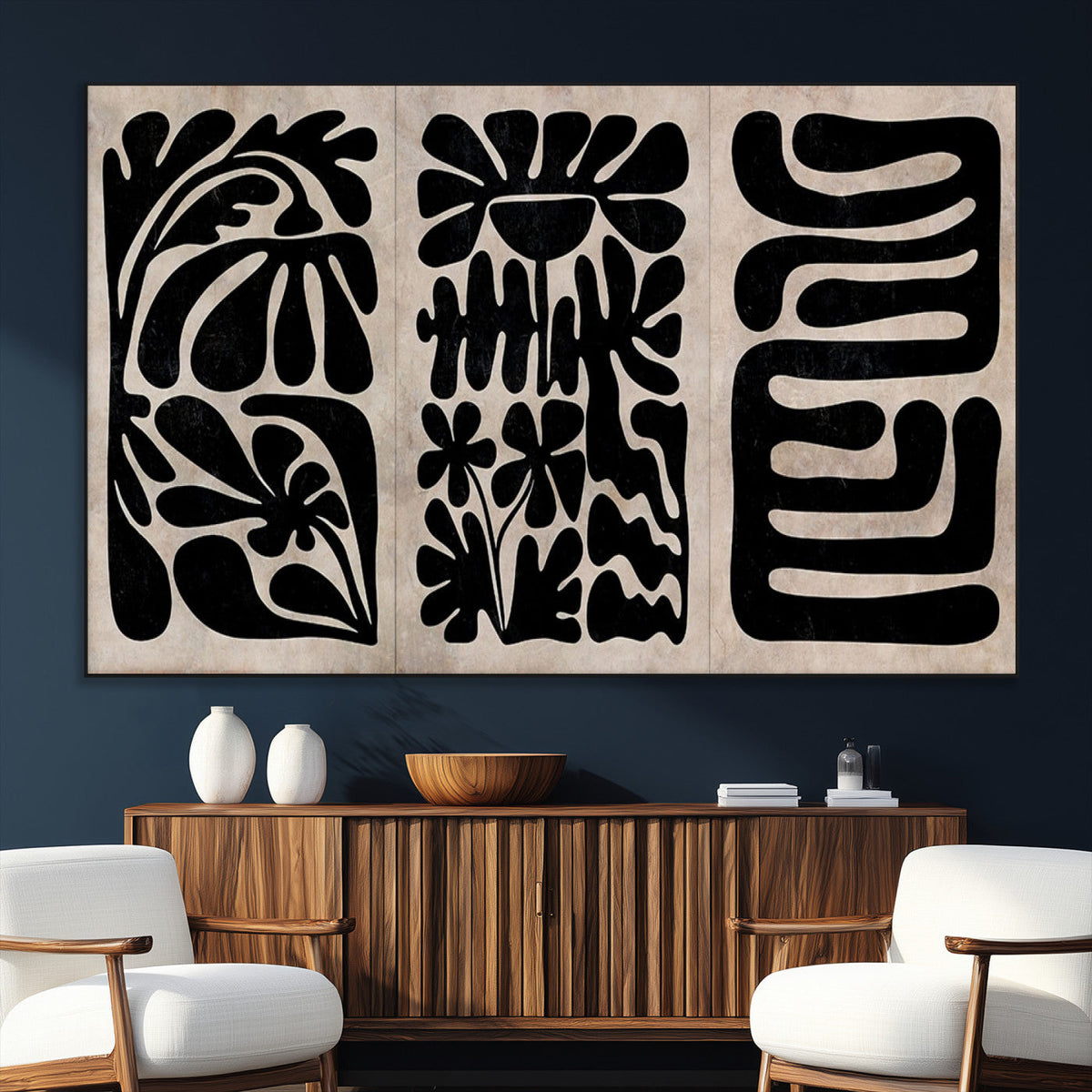 Canvas Print Wall Art Abstract Art Boho, Framed Boho Art