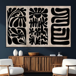 Canvas Print Wall Art Abstract Art Boho, Framed Boho Art
