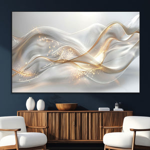 Abstract art Grey and Gold Lines Wall Art