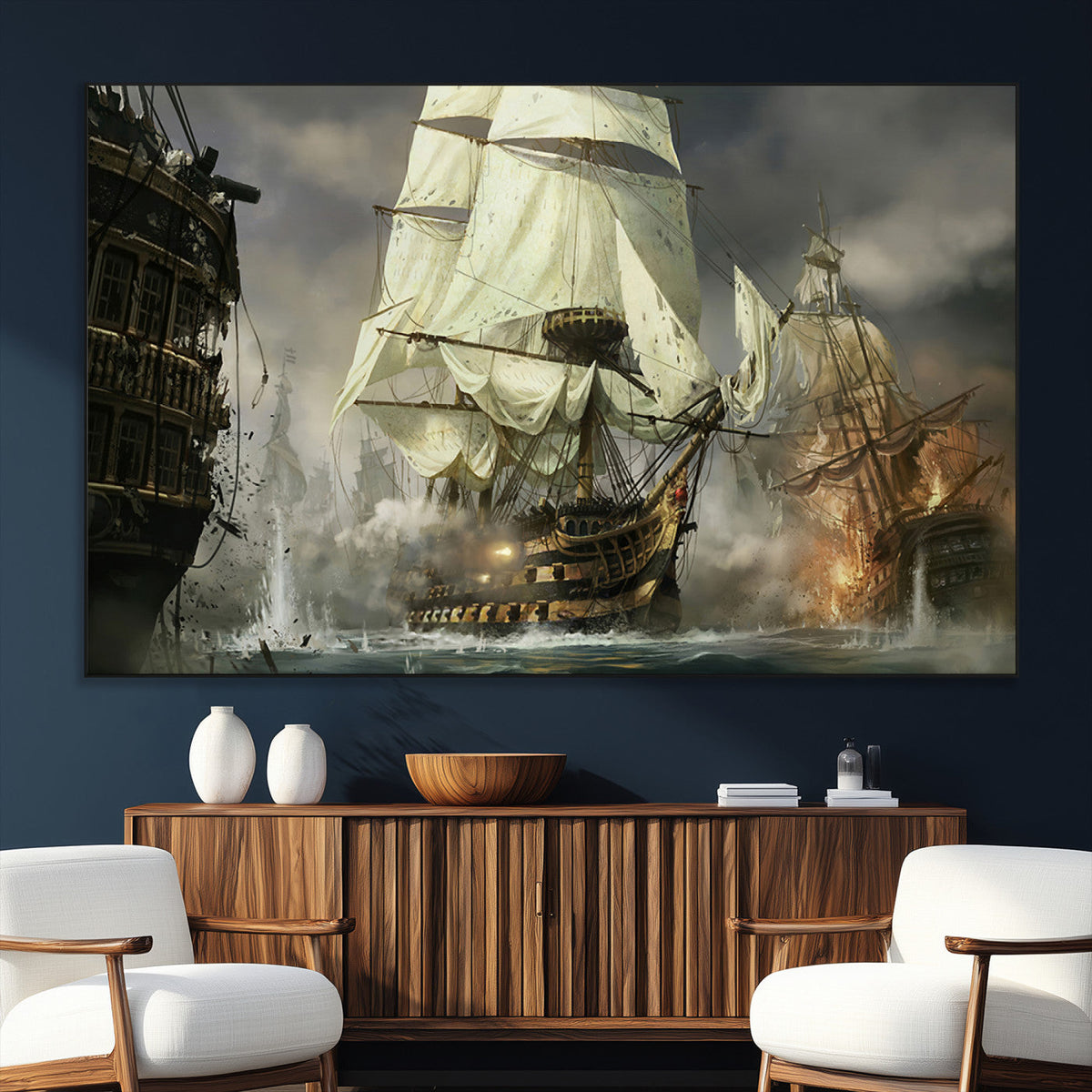 Pirate Ship War Wall Art Canvas Print