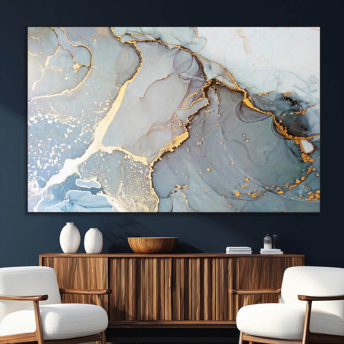 Large Abstract Marble Wall Art Canvas Print for Living Room