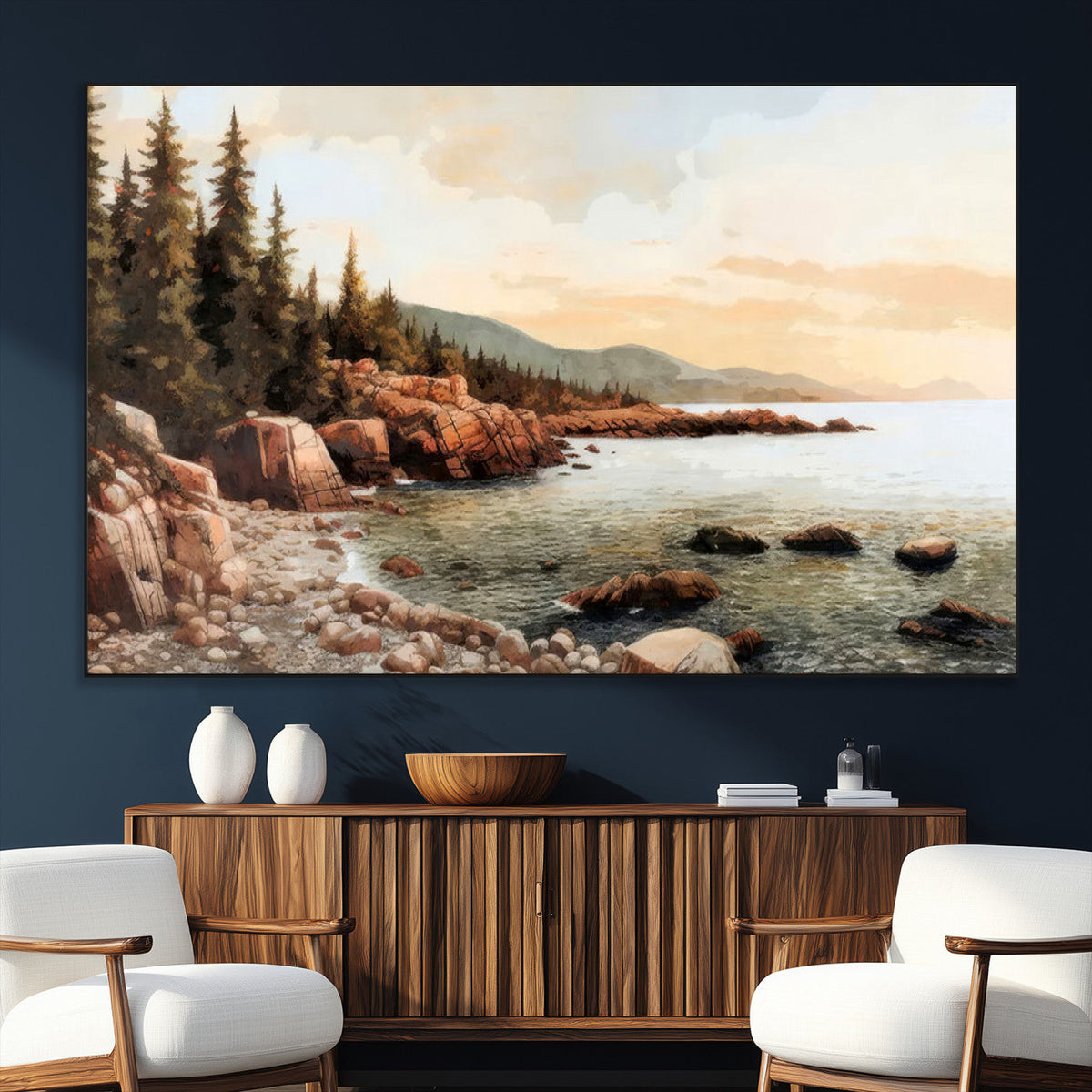 Serene Coastal View of Acadia National Park Wall Art -