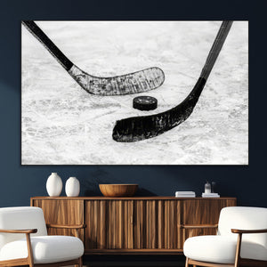 Winter Ice Hockey Sport Canvas Wall Art Print - Hockey Wall