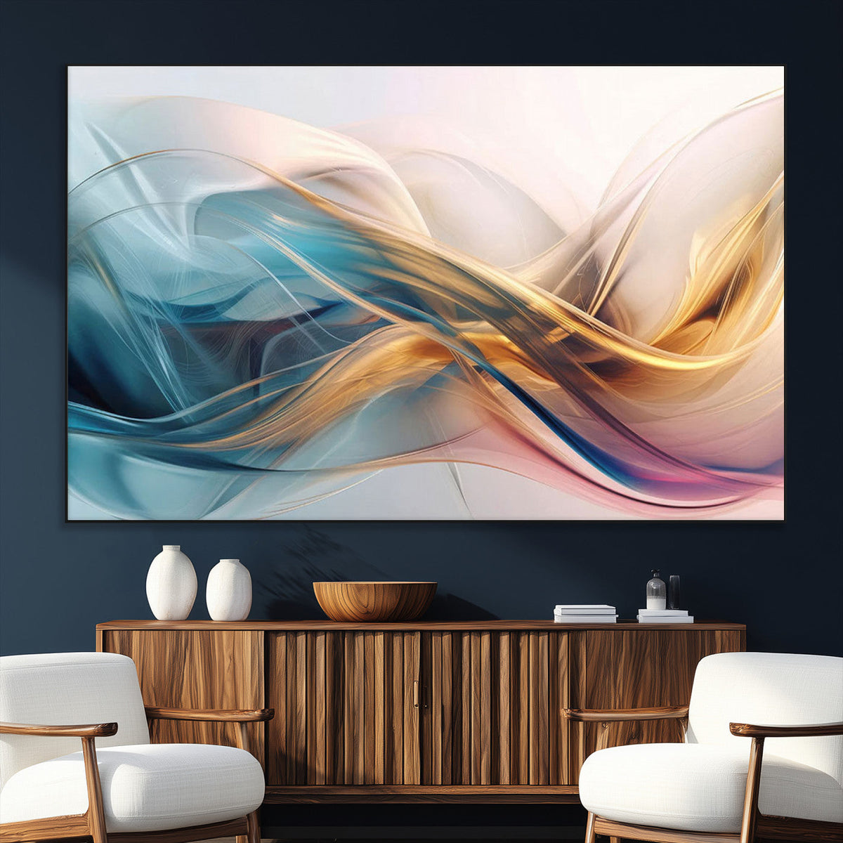 Abstract Flowing Colors Wall Art Canvas Print