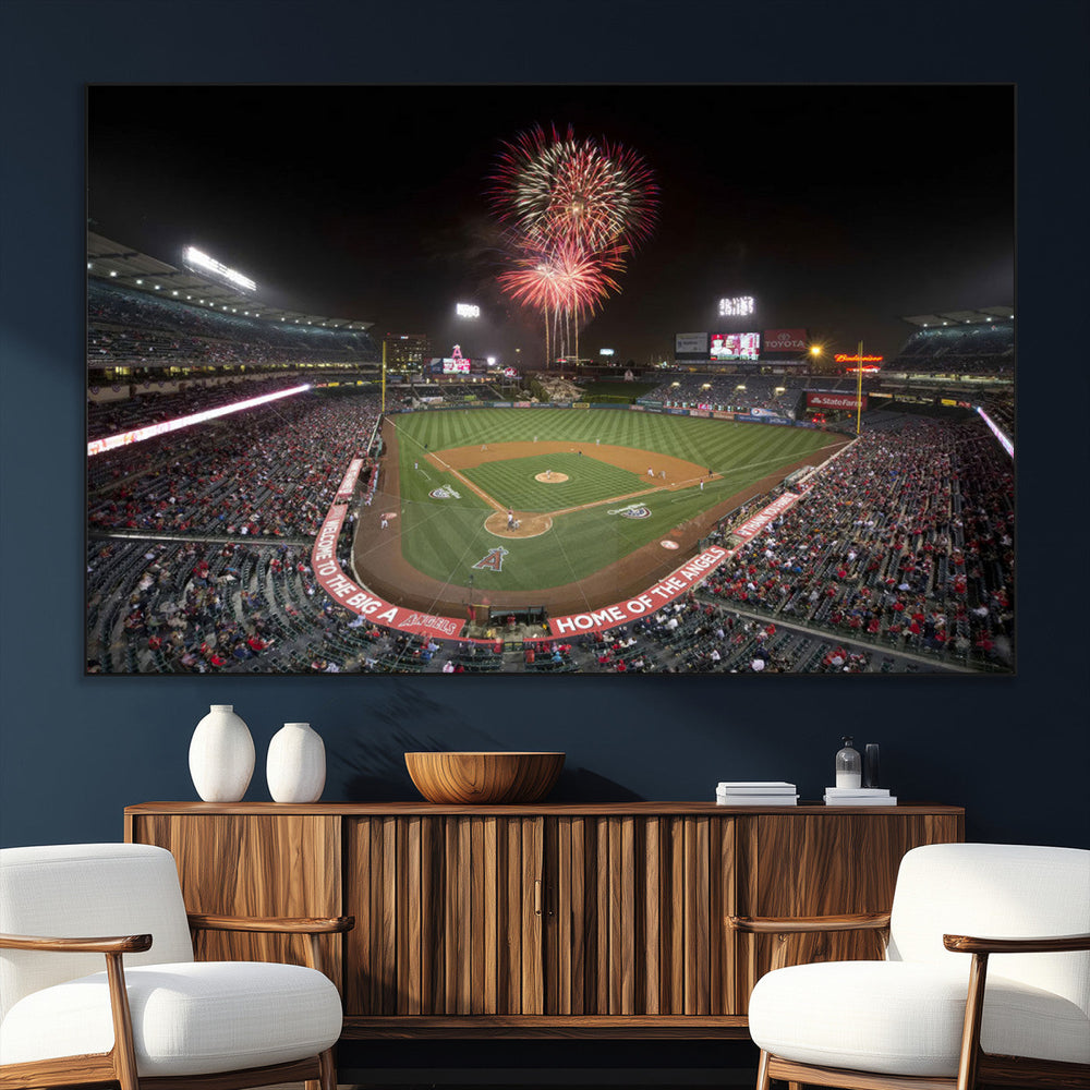 Fireworks at Angel Stadium – Los Angeles Angels Canvas