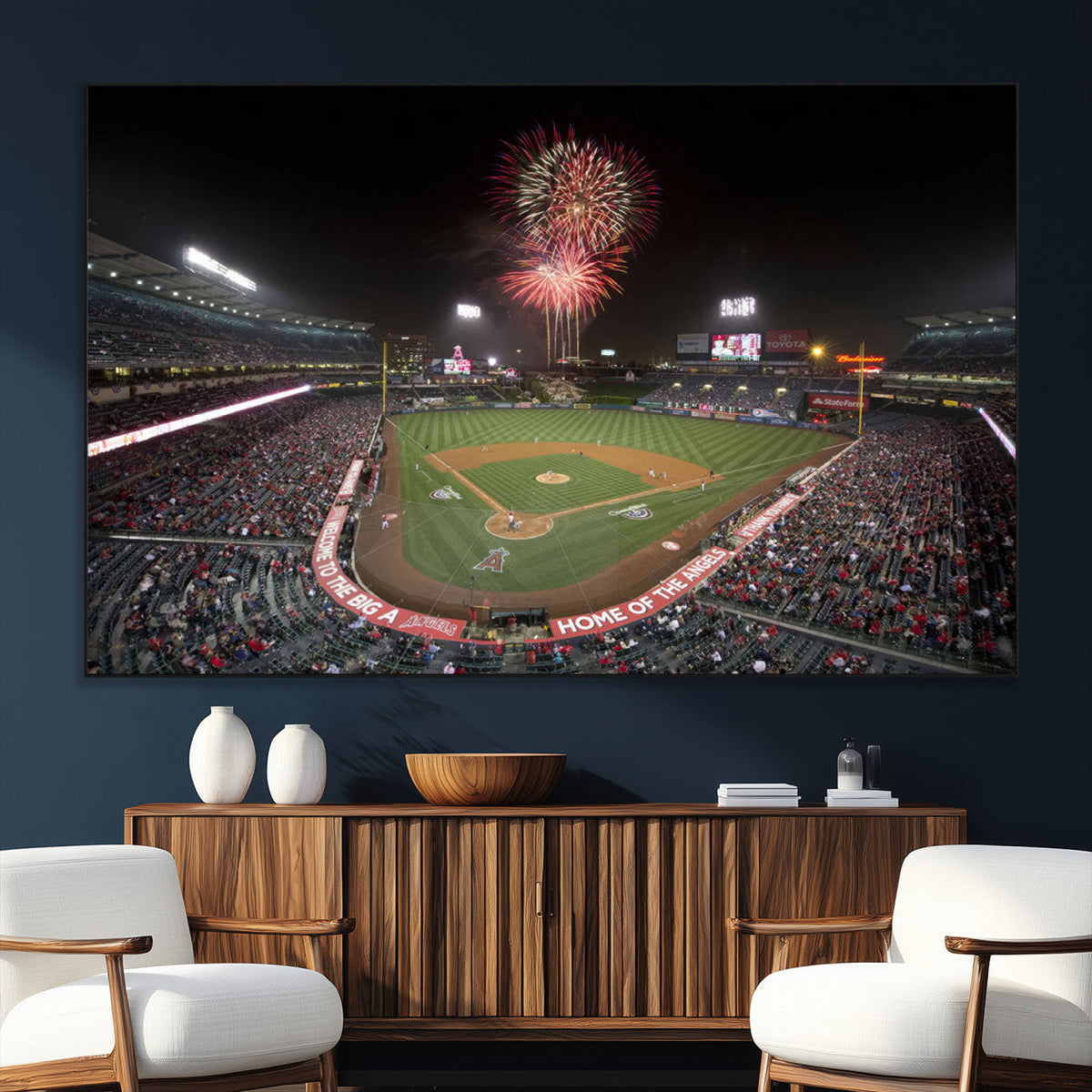 Fireworks at Angel Stadium – Los Angeles Angels Canvas