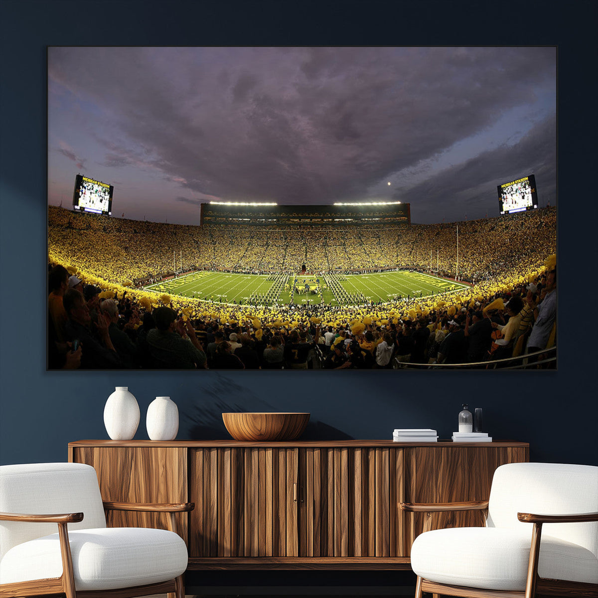 Michigan Wolverines Print - Michigan Stadium Wall Art Canvas