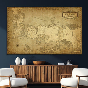 Vintage Game of Thrones Map Wall Art | Westeros and Essos