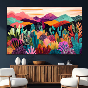 Abstract Kusama Print - Landscape Canvas Wall Art Print -