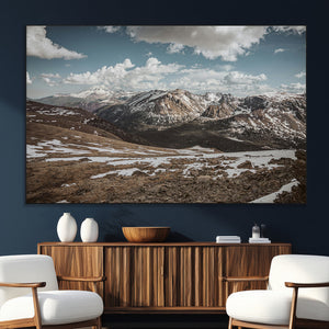 Mountain Landscape Wall Art Canvas Print – Framed Snowy