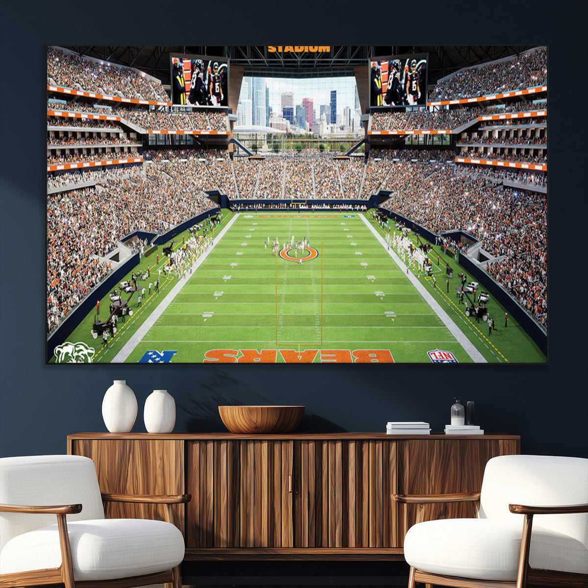 Chicago Bears Soldiers Field Wall Art Canvas Print – Framed