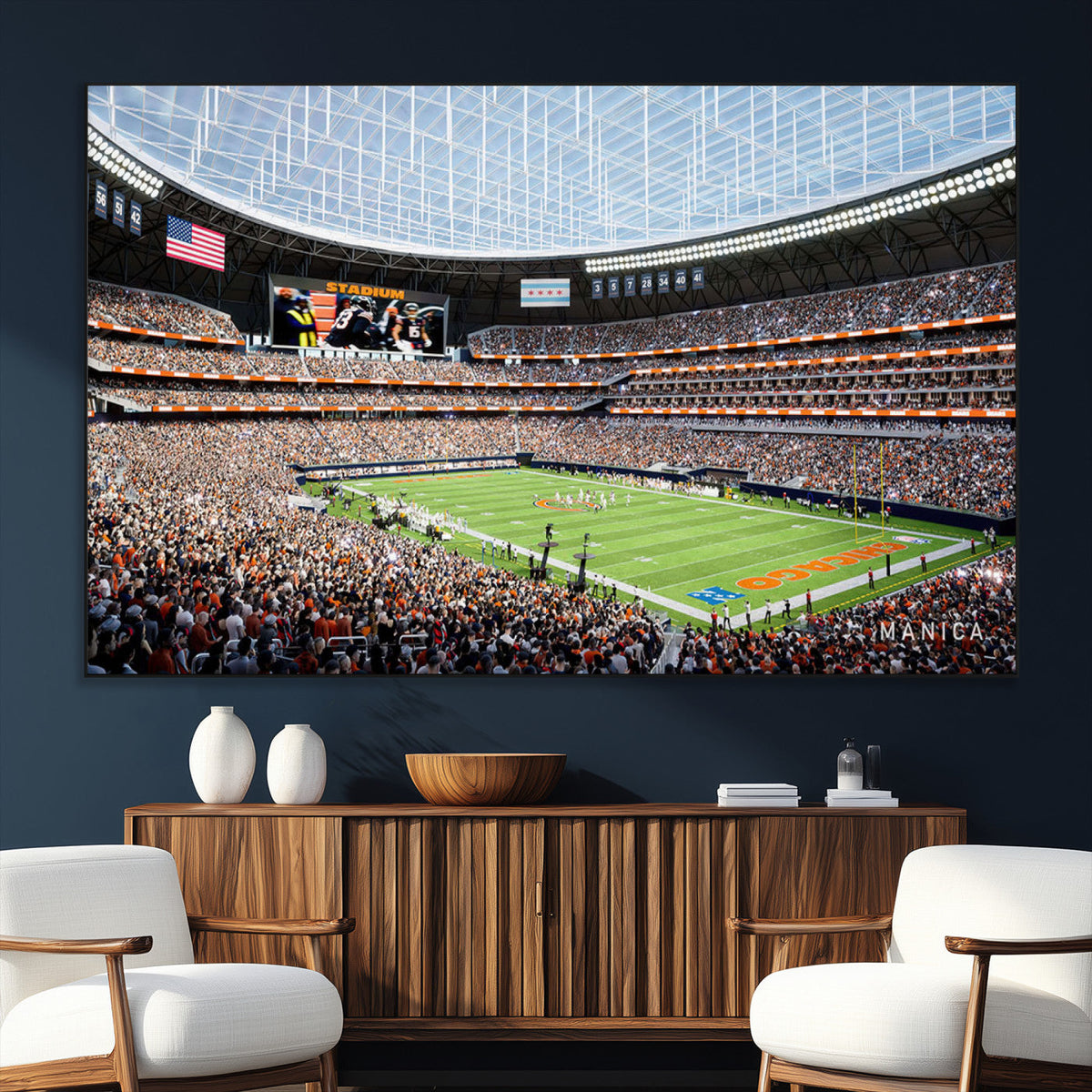 Chicago Bears Soldiers Field Wall Art Canvas Print – Framed