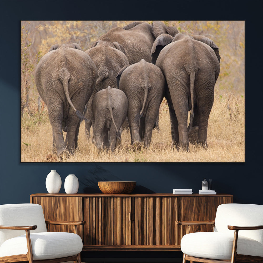 Wild Elephant Wall Art Canvas Print