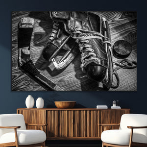 Old Pair of Mens Skates Wall Art Canvas, Men Skates Wall Art