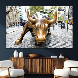 Charging Bull Wall Art Canvas Print