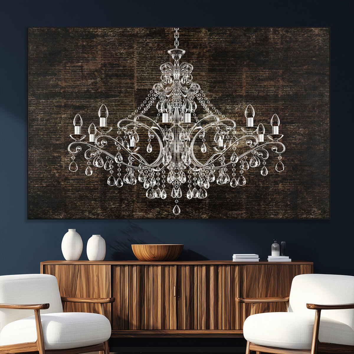 Rustic Chandelier Canvas Print