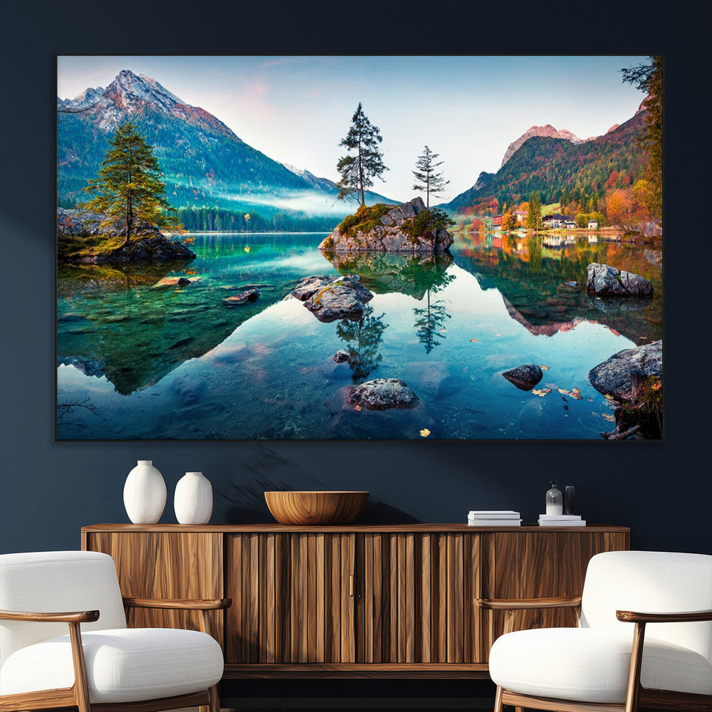 Crystal Clear Lake Wall Art | Mountains Wall Art Canvas | 3