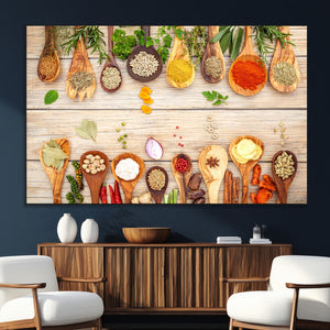 Kitchen Spice on the Table Wall Art, Kitchen Spice Wall Art