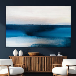 Dark Blue Abstract Wall Art Canvas Print