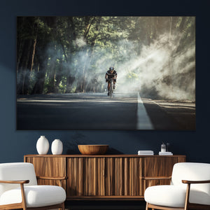 Cycling Road Bike in the Morning, Cycling Road Bike Canvas