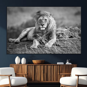 King Forest Lion Wall Art Canvas Print – Framed Majestic