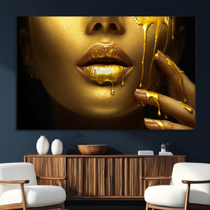 Gold and Women Wall Art Canvas Print