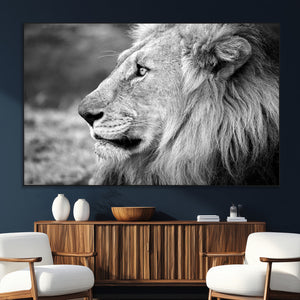 African Lion Wall Art Canvas Print – Majestic Wildlife