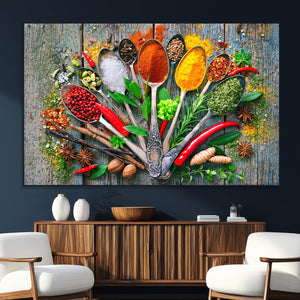 Spoonful of Spices Cooking Wall Art Canvas Print - Vibrant