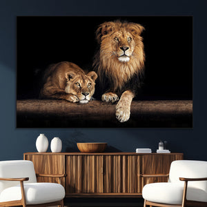 Lion Canvas Wall Art – Majestic Animal Print Artwork for
