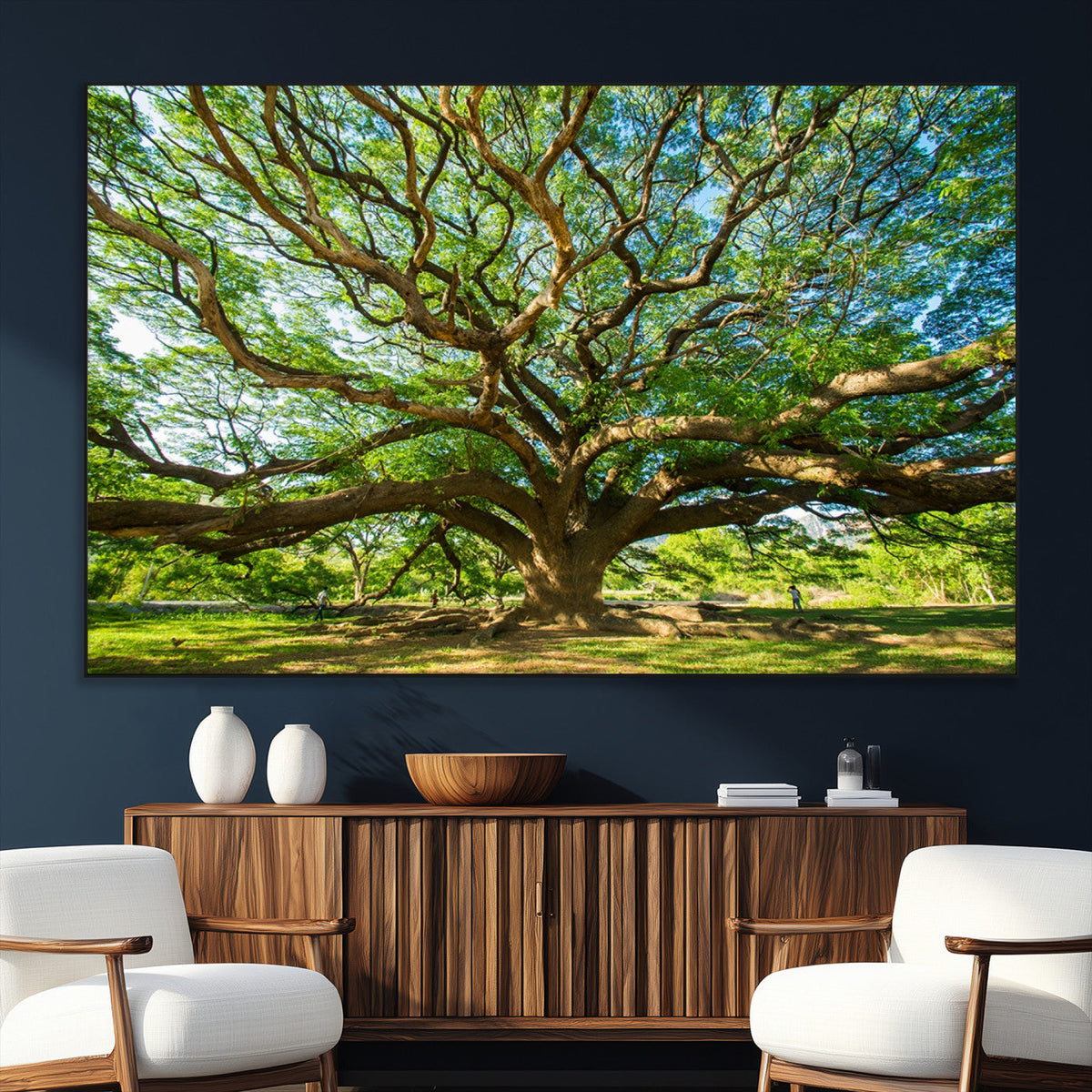 Majestic Oak Tree Wall Art – Serene Nature Canvas Print with