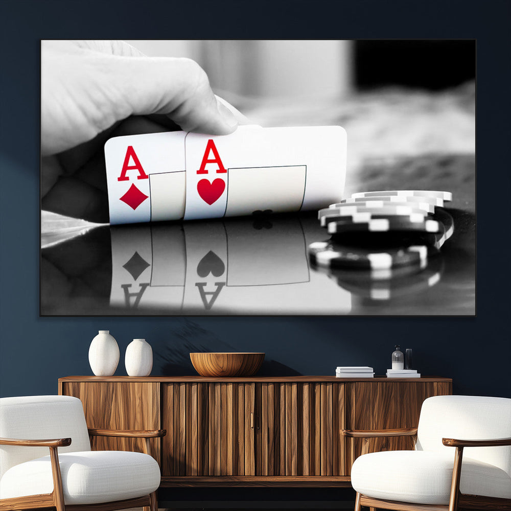 Aces Poker Art Poker Game Wall Art Canvas Print