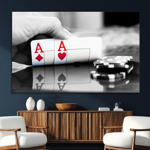 Aces Poker Art Poker Game Wall Art Canvas Print