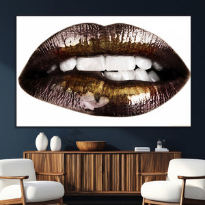 Close Up Lips Wall Art Canvas Print