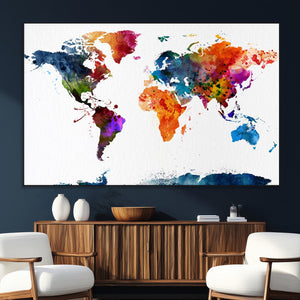 World Map Canvas Print – Detailed Map of the World Wall Art