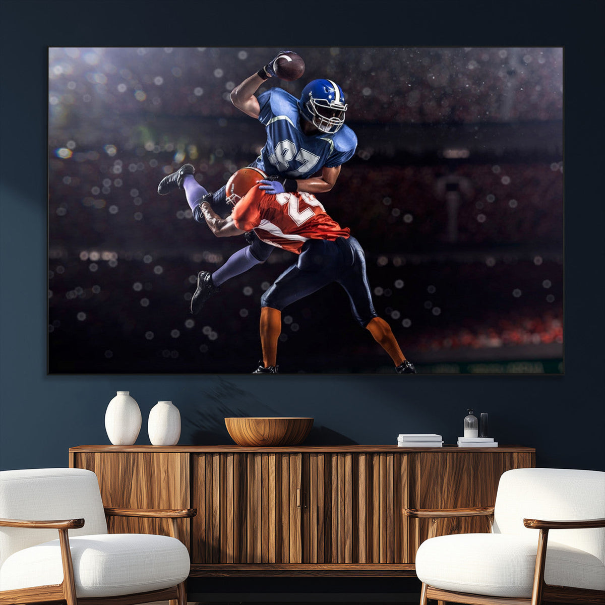 American Football Wall Art Canvas Print, Stadium Sport Wall